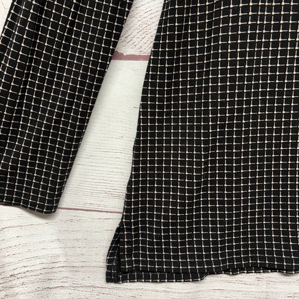 J Jill Wearever Black Grid Print Top Tunic Blouse Shirt Size L - Picture 4 of 10